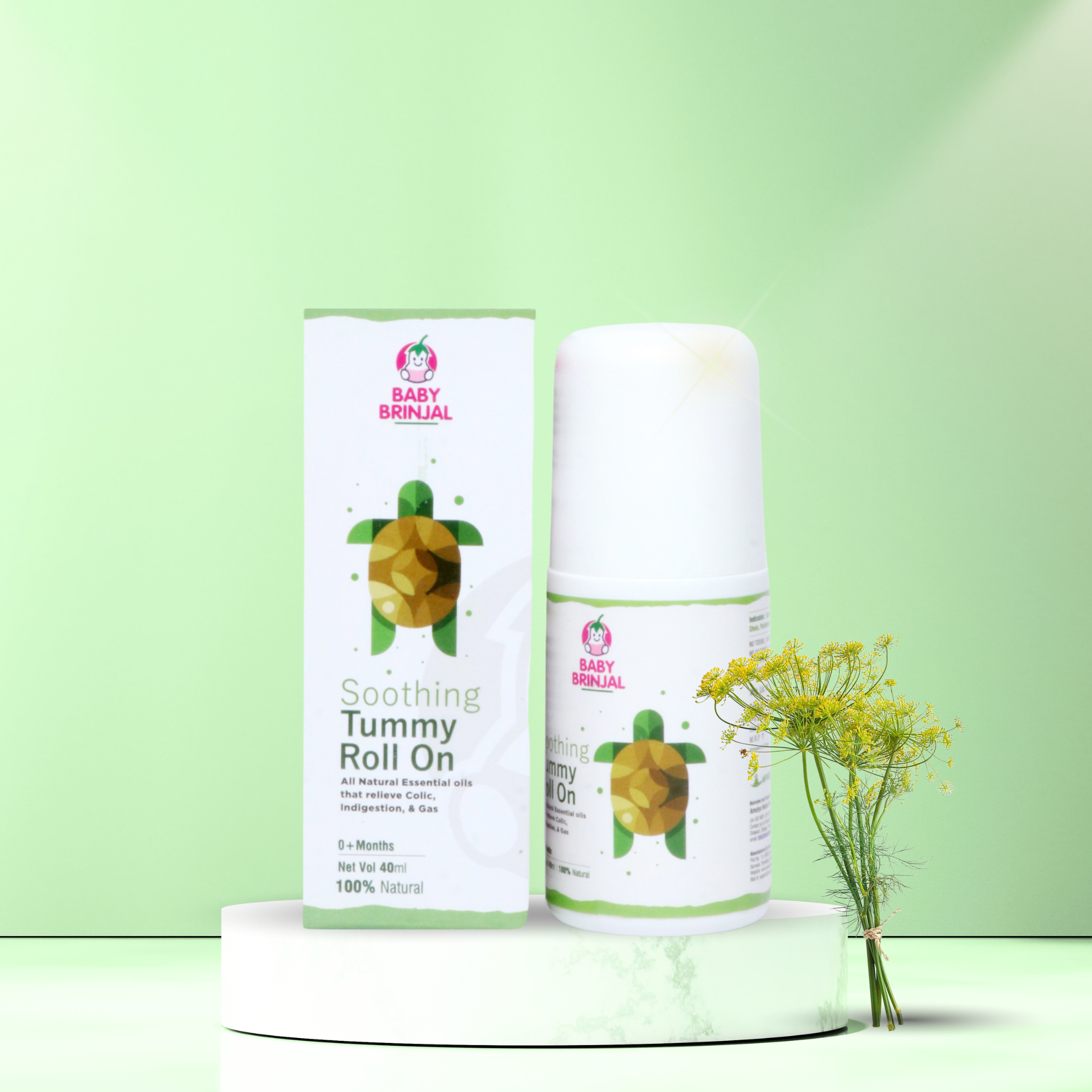 Baby Brinjal - BB10005-SOOTHING TUMMY ROLL ON - Amulya Herbs